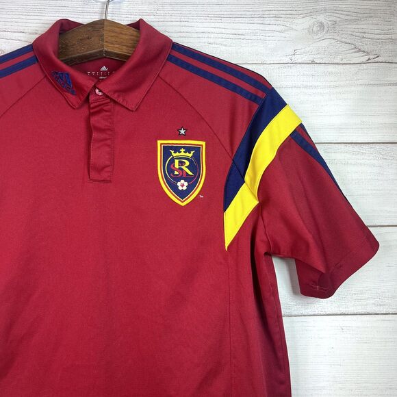 Adidas Mens MLS Soccer Real Salt Lake Polo Shirt Jersey Size L - Picture 4 of 10